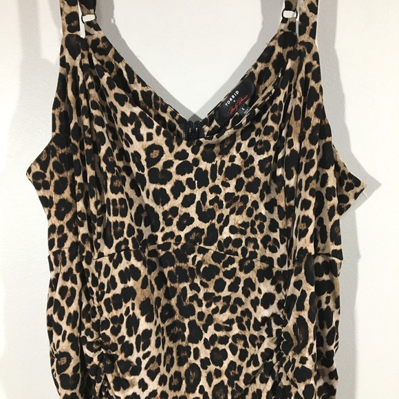 Torrid X Marilyn Monroe Collection Leopard Animal Print Ruched Midi Dress Size 4 - Picture 5 of 9